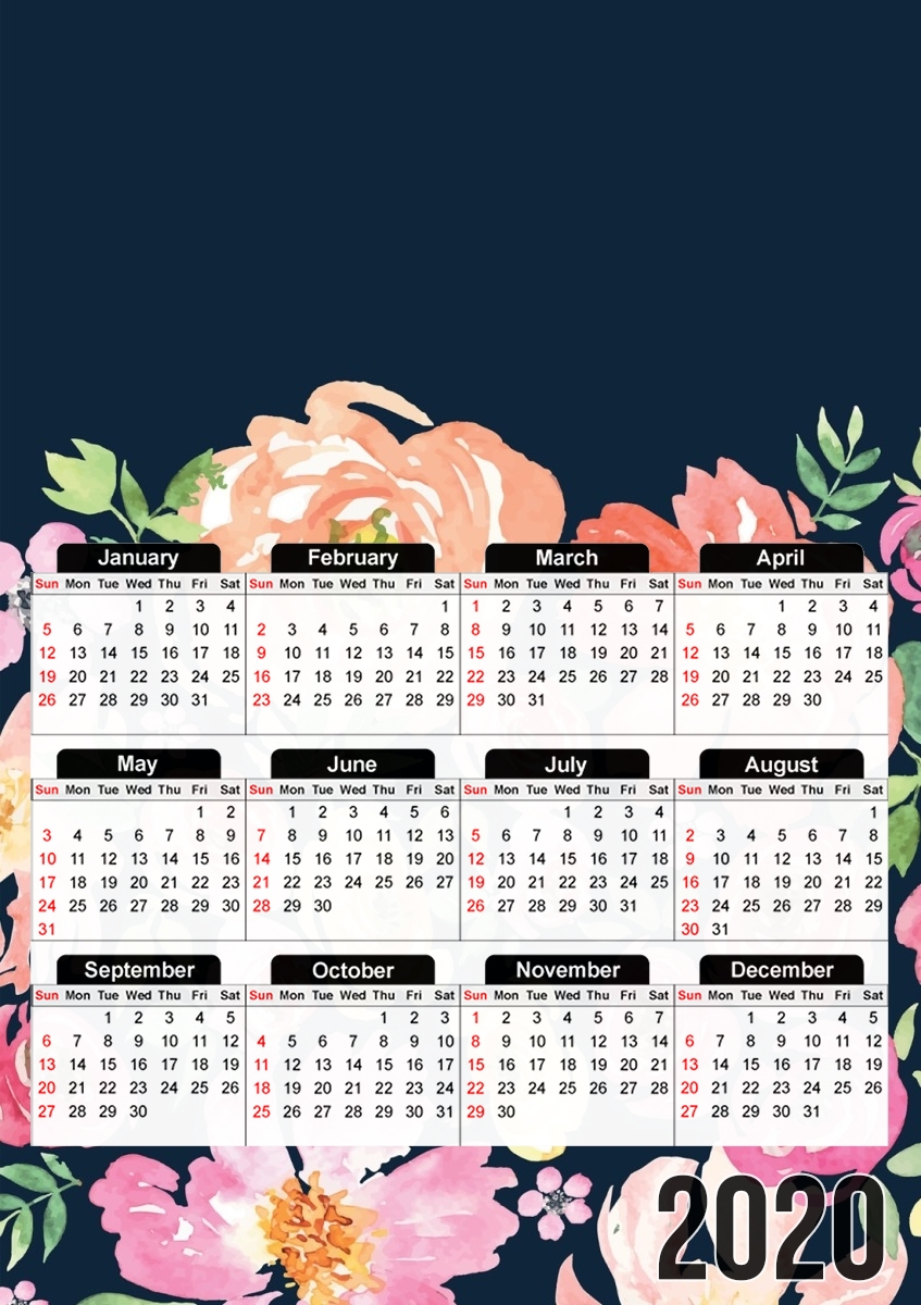  Initiale Flower para A3 Photo Calendar 30x43cm