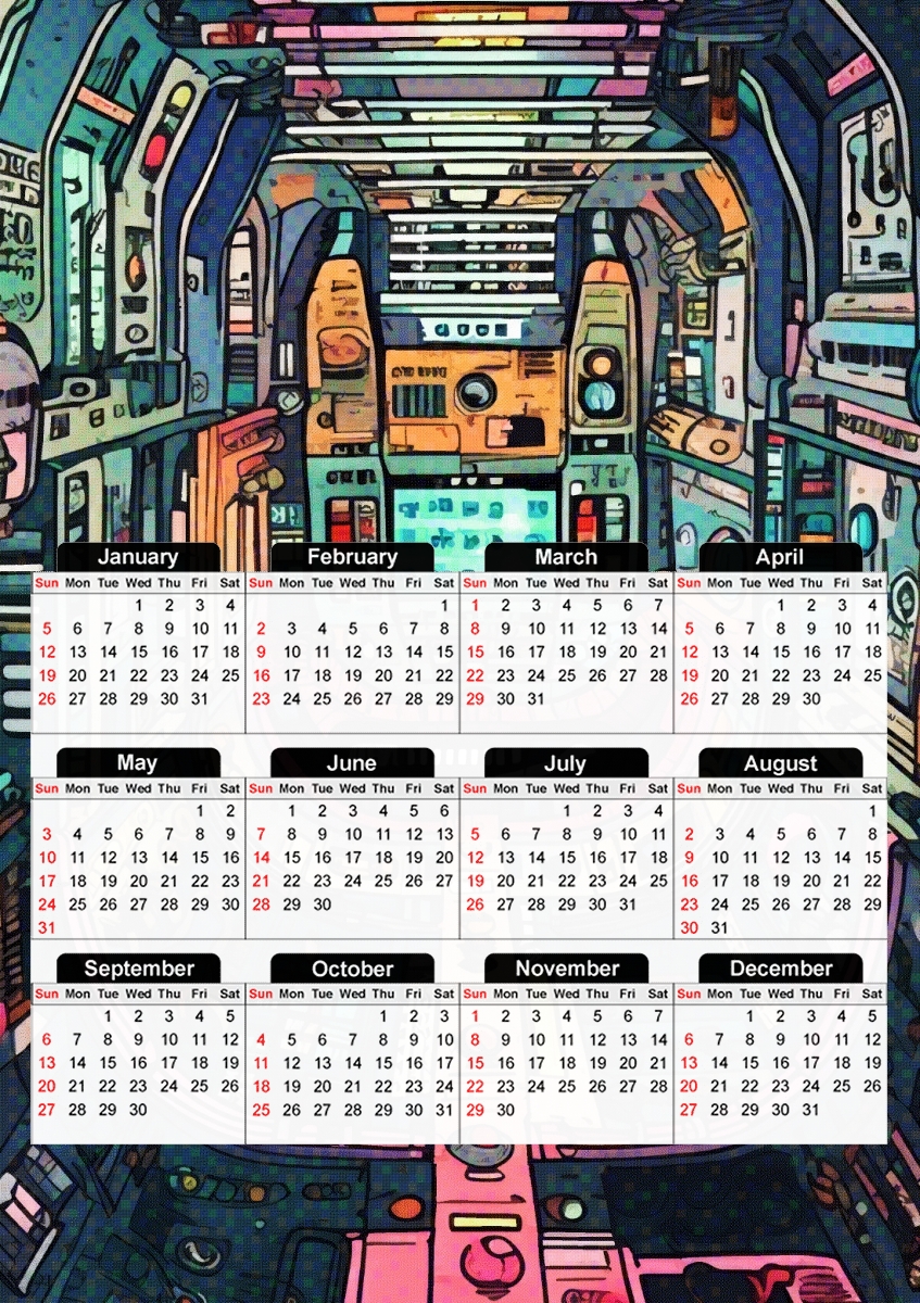  Inside ship space para A3 Photo Calendar 30x43cm