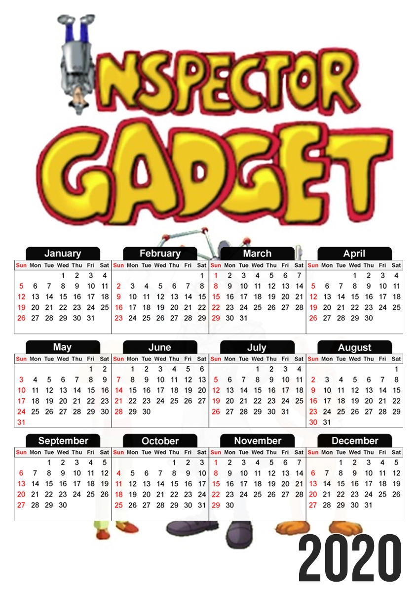  Inspecteur gadget para A3 Photo Calendar 30x43cm