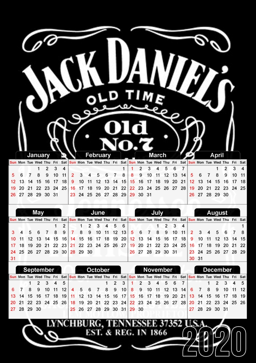  Jack Daniels Fan Design para A3 Photo Calendar 30x43cm