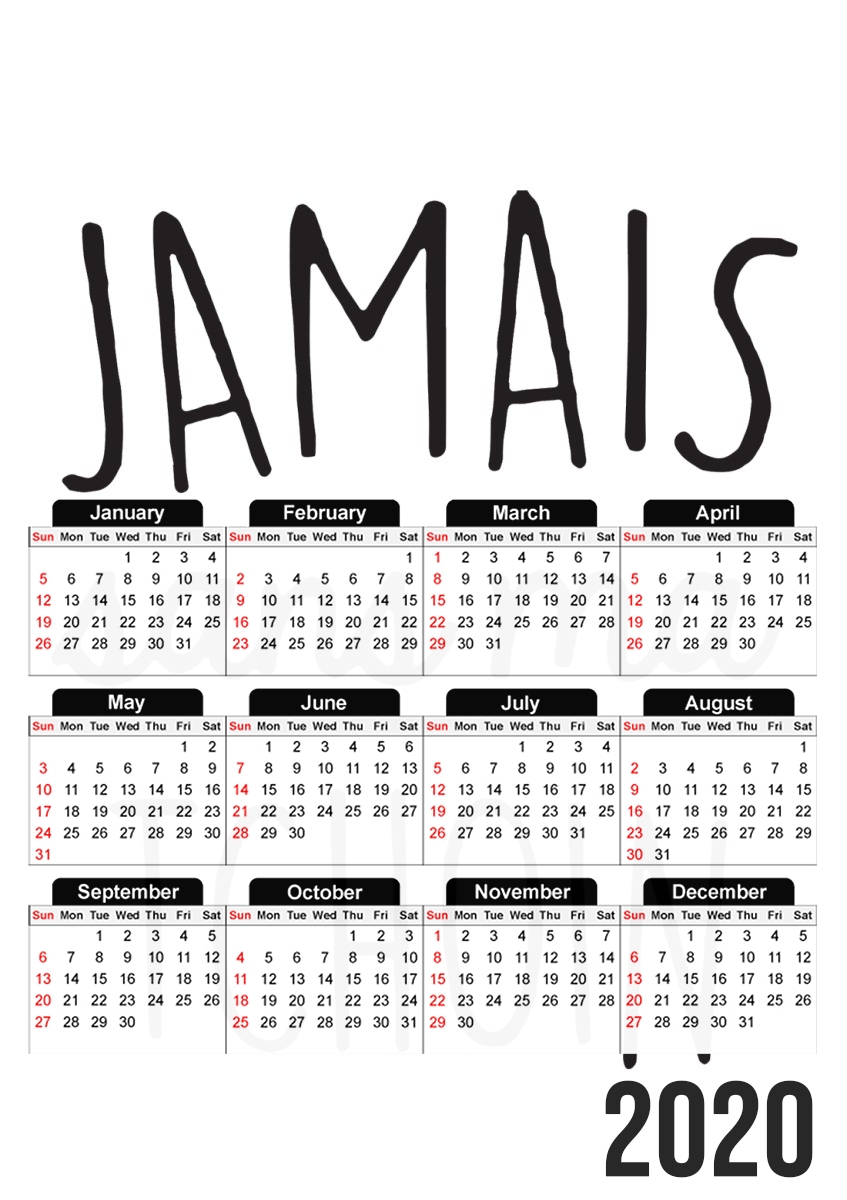  Jamais sans ma Tchoin para A3 Photo Calendar 30x43cm