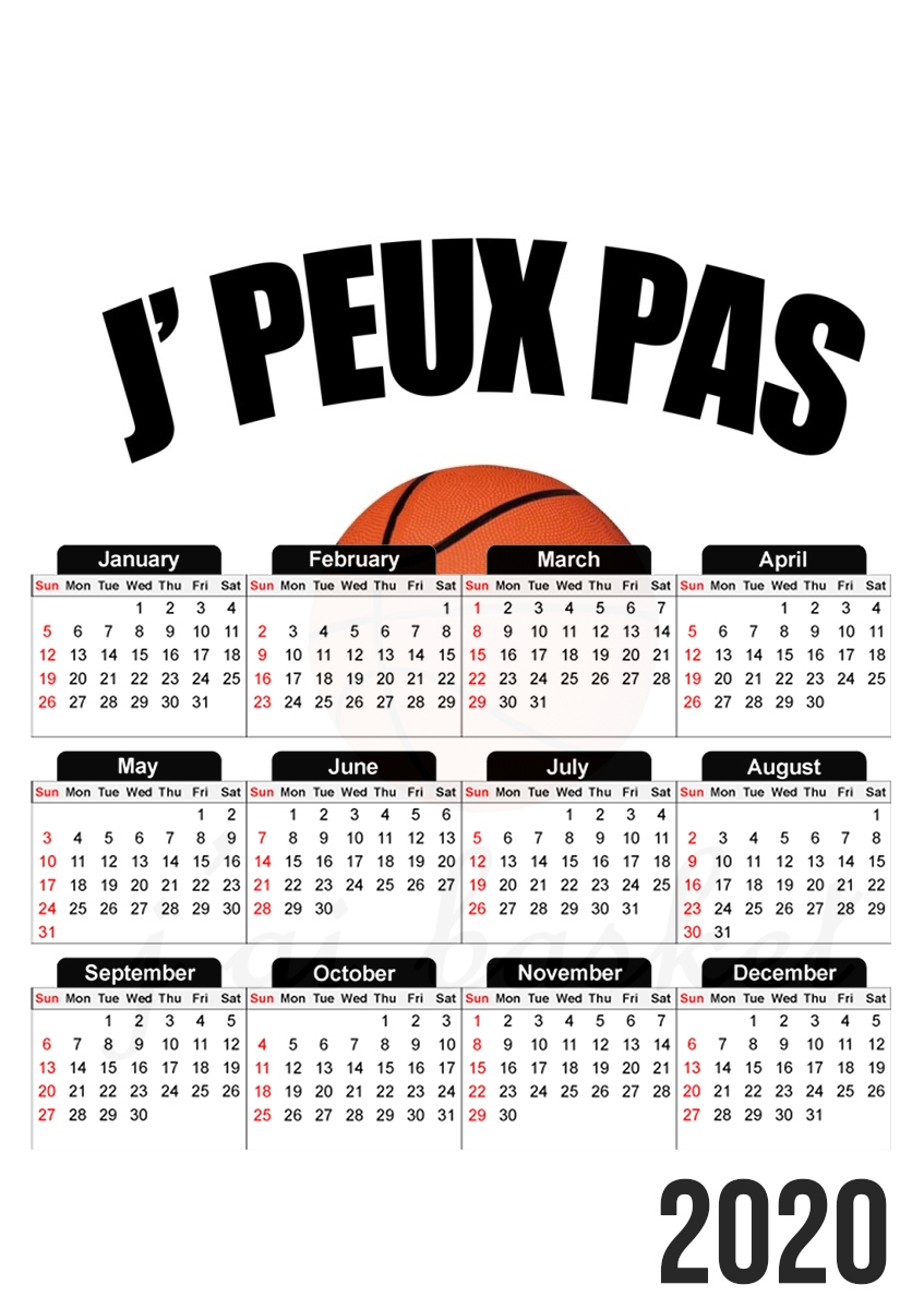  Je peux pas j ai basket para A3 Photo Calendar 30x43cm