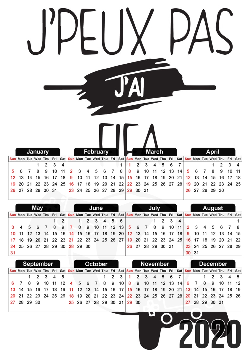  Je peux pas j ai fifa para A3 Photo Calendar 30x43cm