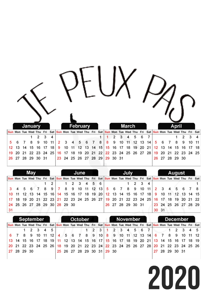  Je peux pas j ai gymnastique para A3 Photo Calendar 30x43cm