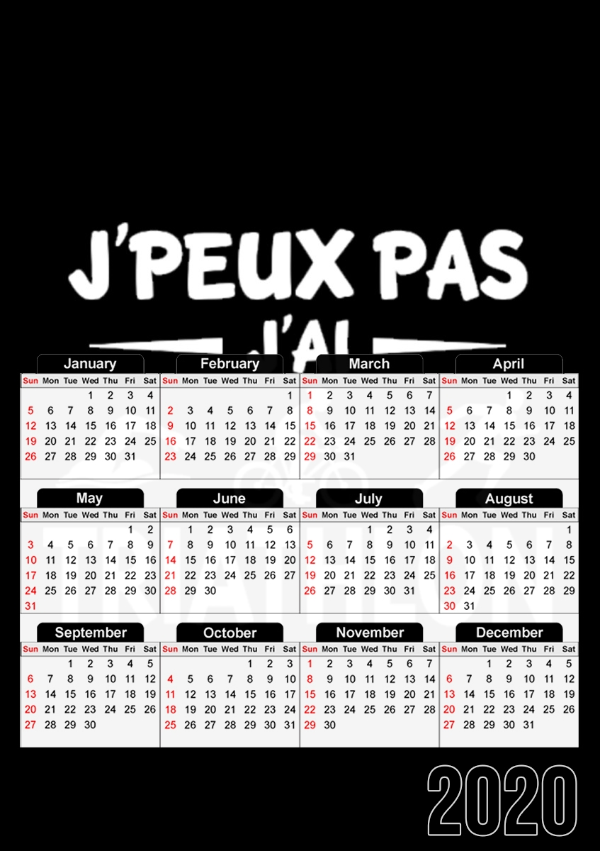  Je peux pas j ai Triathlon para A3 Photo Calendar 30x43cm