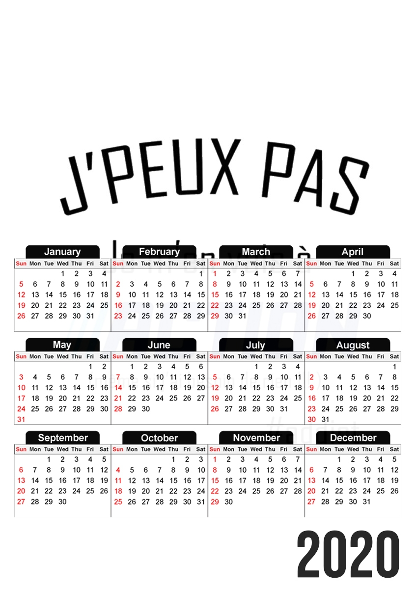  Je peux pas jai action para A3 Photo Calendar 30x43cm