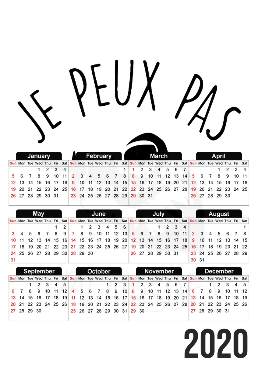  Je peux pas jai Airsoft Paintball para A3 Photo Calendar 30x43cm