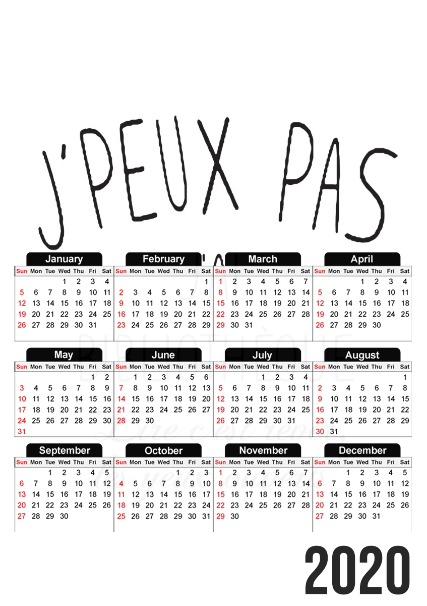  Je peux pas jai bibliotheque Lire cest rever les yeux ouverts para A3 Photo Calendar 30x43cm