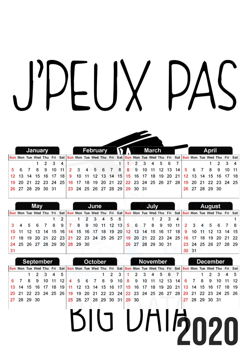  Je peux pas jai Big Data para A3 Photo Calendar 30x43cm