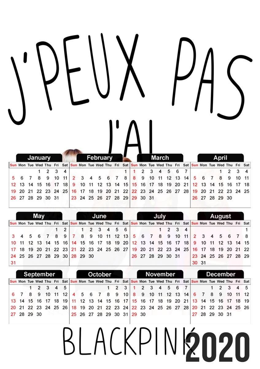  Je peux pas jai blackpink para A3 Photo Calendar 30x43cm