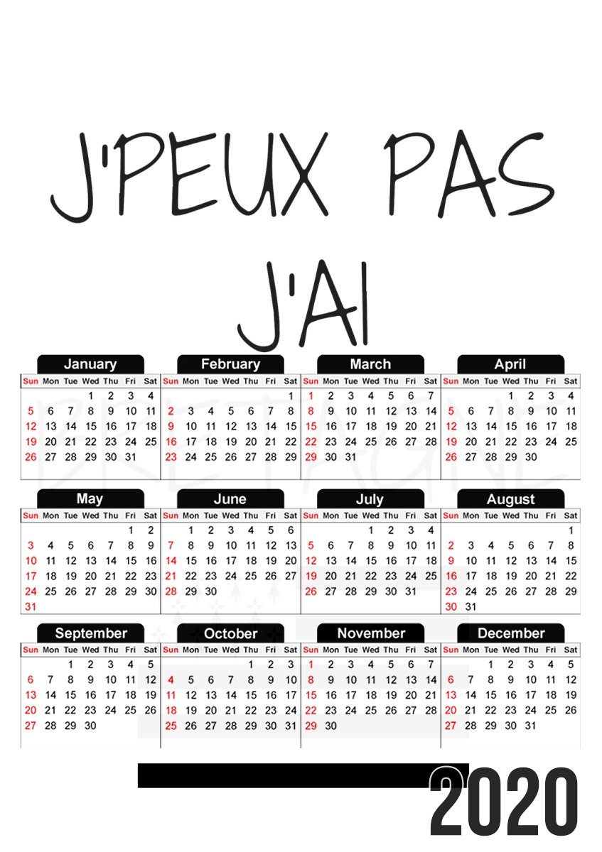  Je peux pas jai bretagne para A3 Photo Calendar 30x43cm