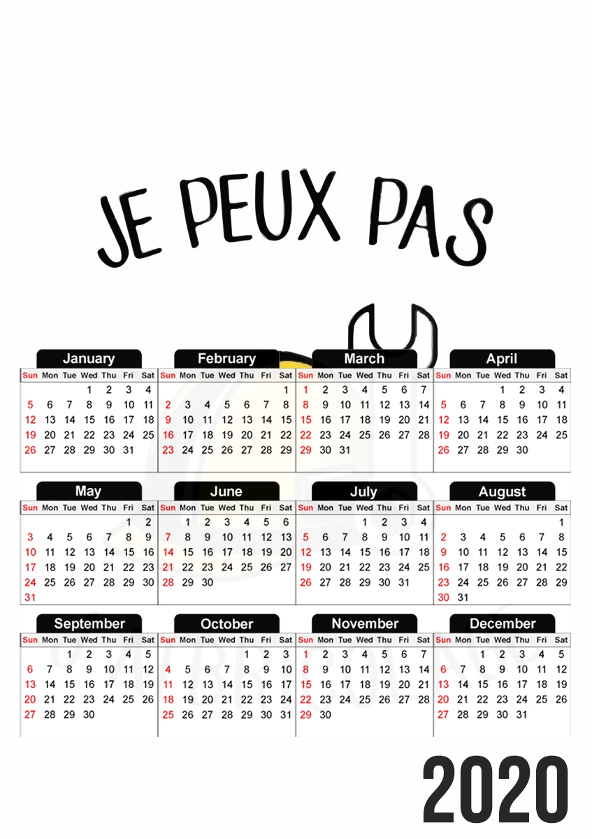  Je peux pas jai bricolage para A3 Photo Calendar 30x43cm