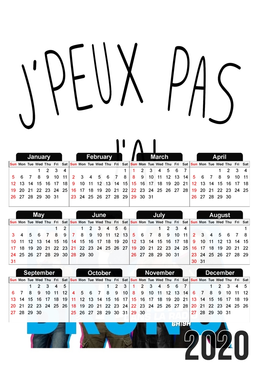  Je peux pas jai bruno dans la radio para A3 Photo Calendar 30x43cm