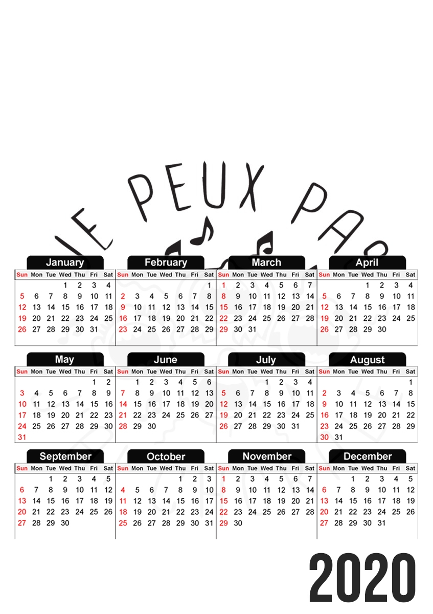  Je peux pas jai chorale para A3 Photo Calendar 30x43cm