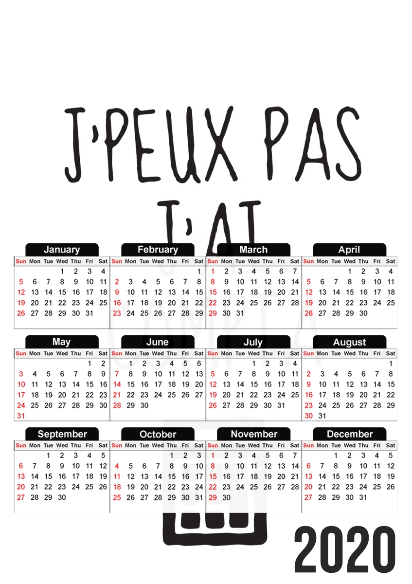  Je peux pas jai compta para A3 Photo Calendar 30x43cm