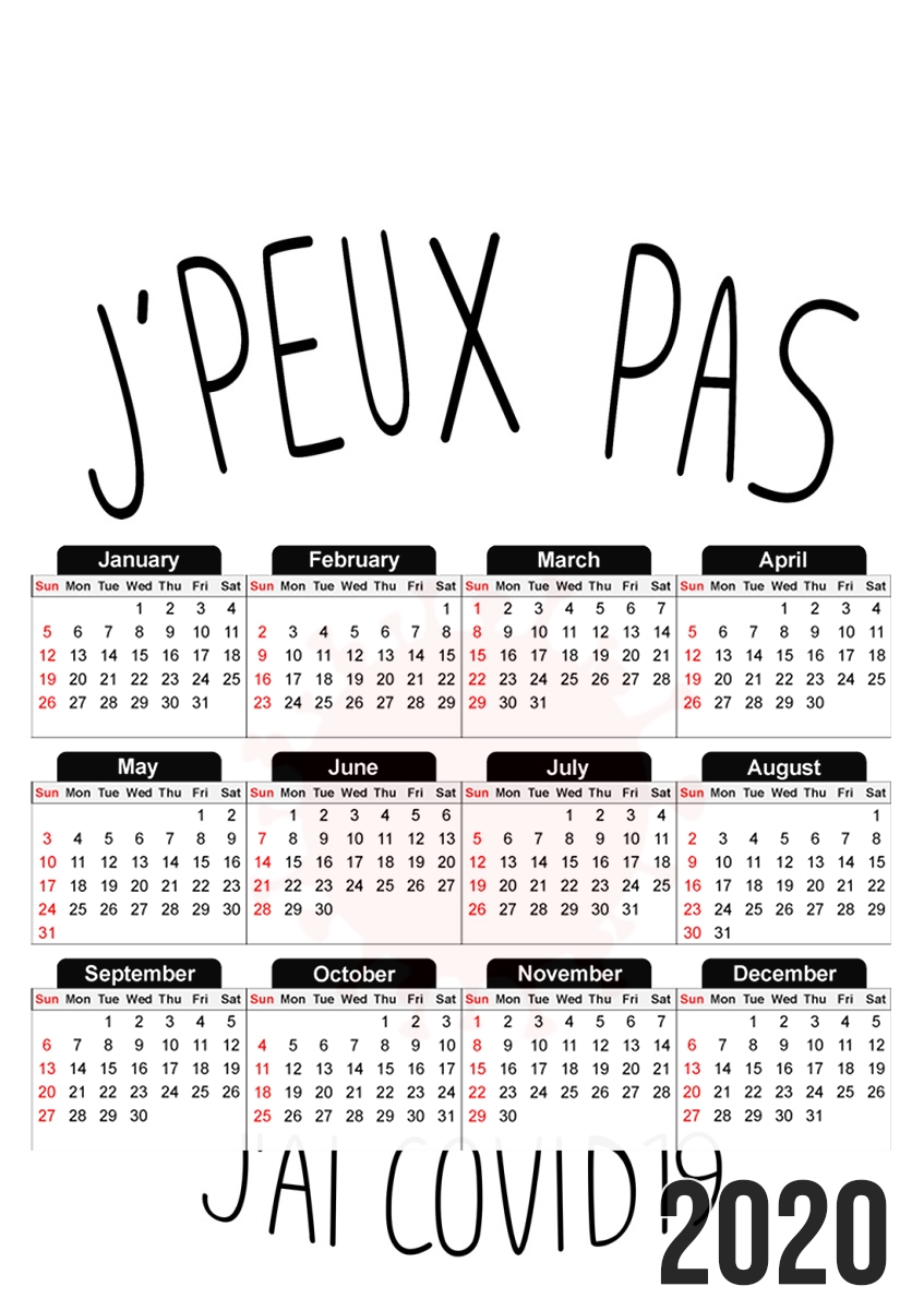  Je peux pas jai Covid 19 para A3 Photo Calendar 30x43cm