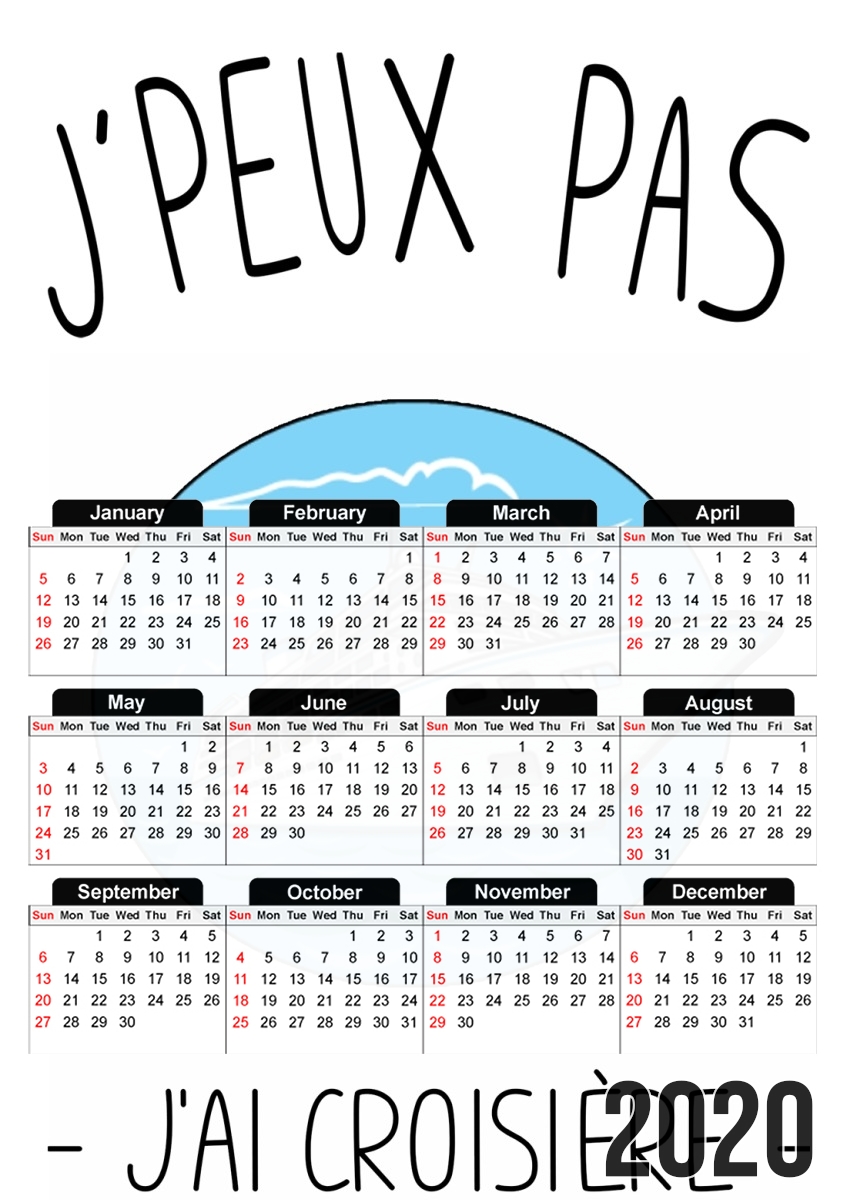  Je peux pas jai croisiere Bateau para A3 Photo Calendar 30x43cm