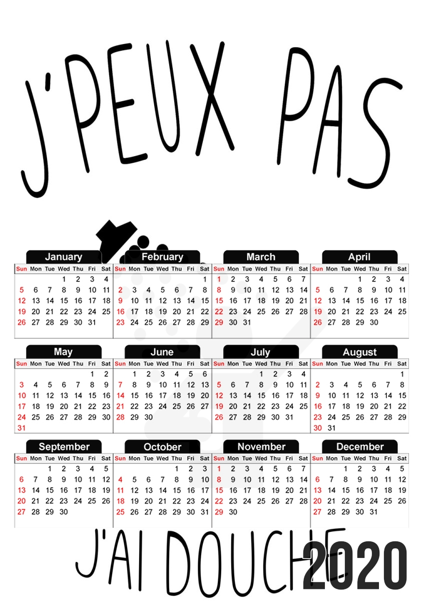  Je peux pas jai douche para A3 Photo Calendar 30x43cm