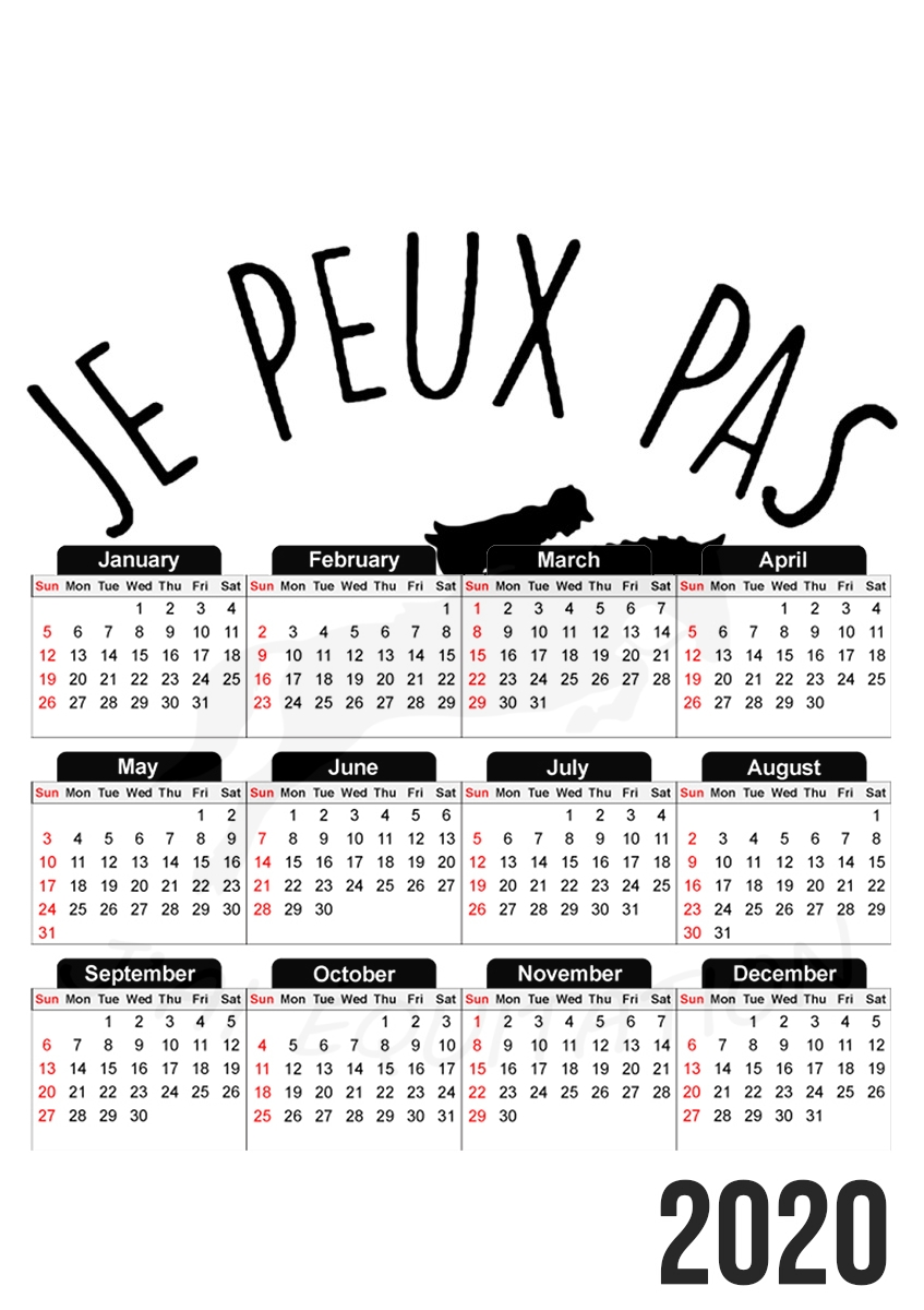  Je peux pas jai equitation para A3 Photo Calendar 30x43cm