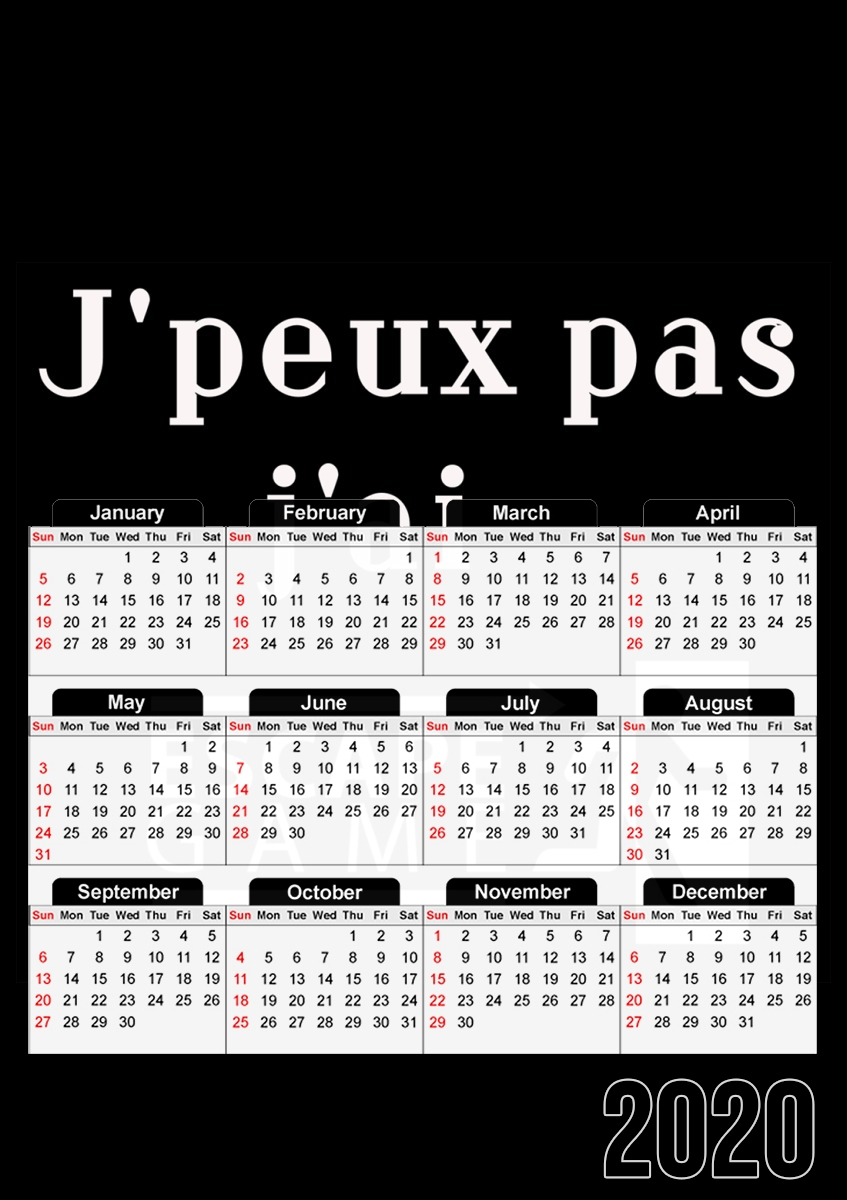  Je peux pas jai escape game para A3 Photo Calendar 30x43cm