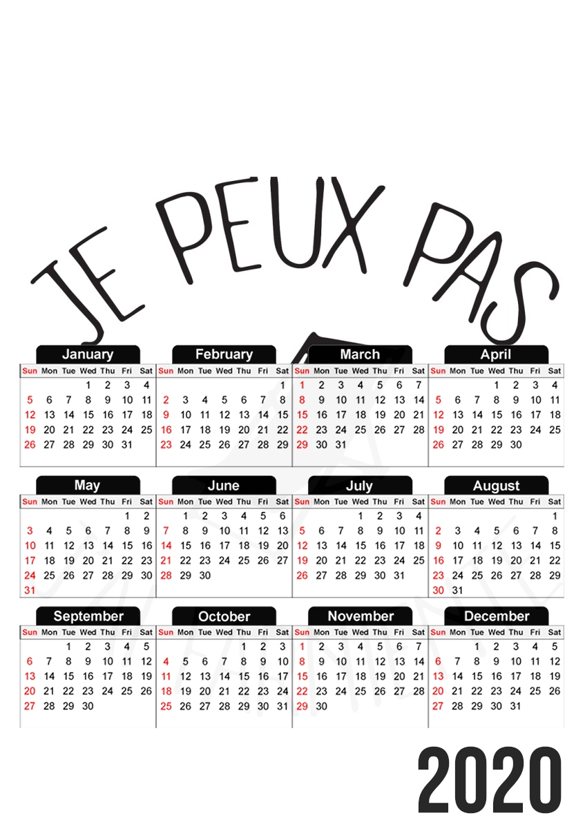  Je peux pas jai farniente para A3 Photo Calendar 30x43cm