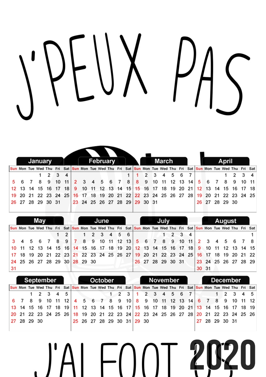  Je peux pas jai Foot US para A3 Photo Calendar 30x43cm