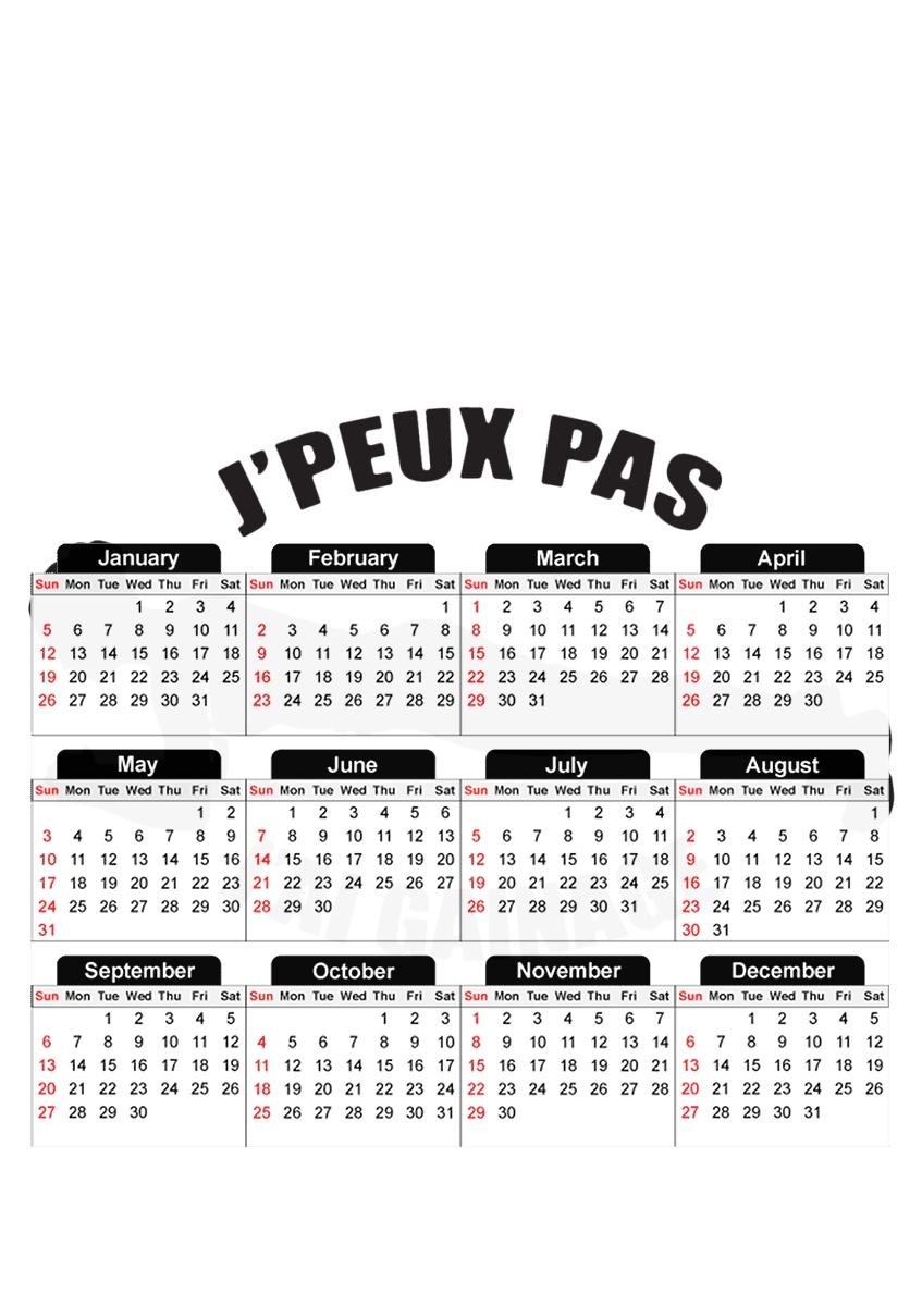  Je peux pas jai gainage para A3 Photo Calendar 30x43cm