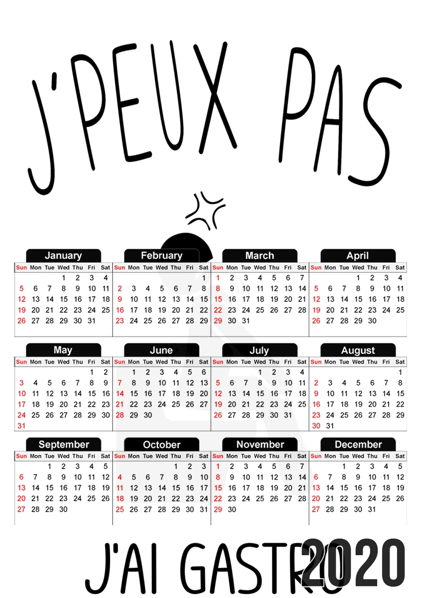  Je peux pas jai gastro para A3 Photo Calendar 30x43cm