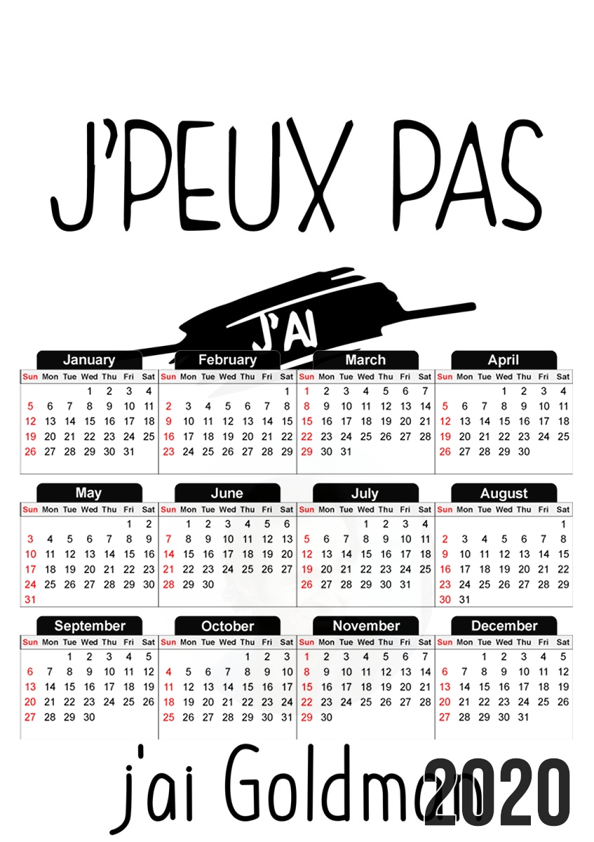  Je peux pas jai Goldman para A3 Photo Calendar 30x43cm