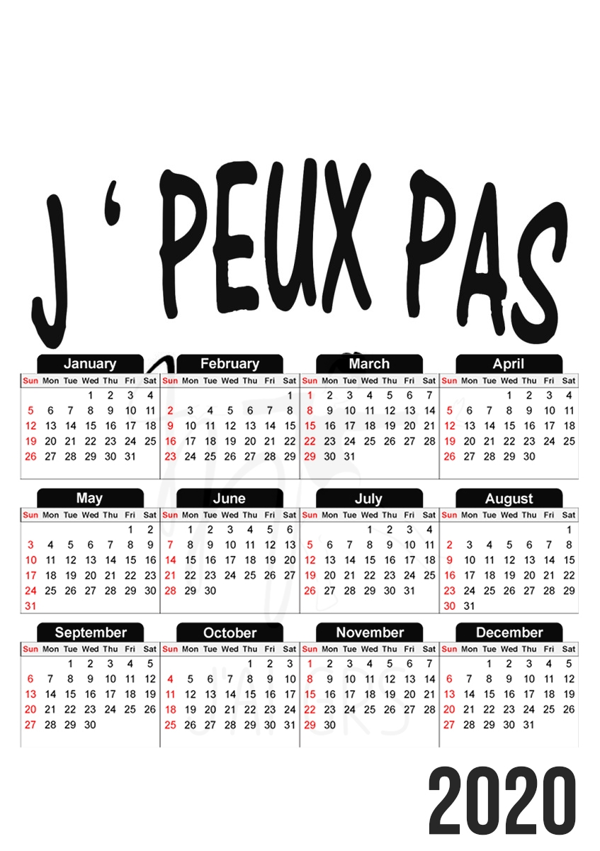  Je peux pas jai GRS para A3 Photo Calendar 30x43cm