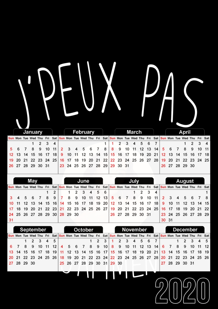  Je peux pas jai Imen para A3 Photo Calendar 30x43cm