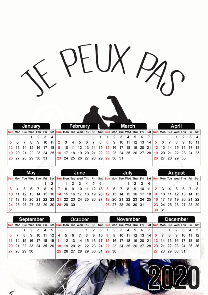  Je peux pas jai Judo ceinture para A3 Photo Calendar 30x43cm