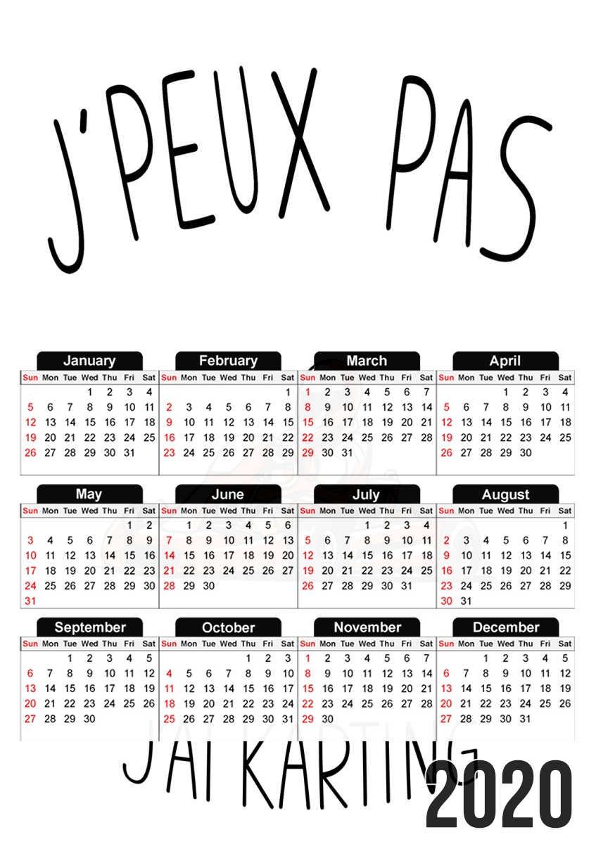  Je peux pas jai Karting para A3 Photo Calendar 30x43cm