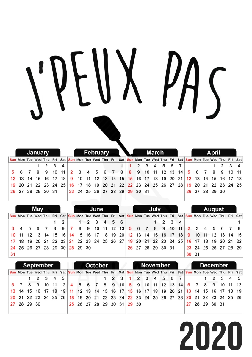  Je peux pas jai Kayak para A3 Photo Calendar 30x43cm