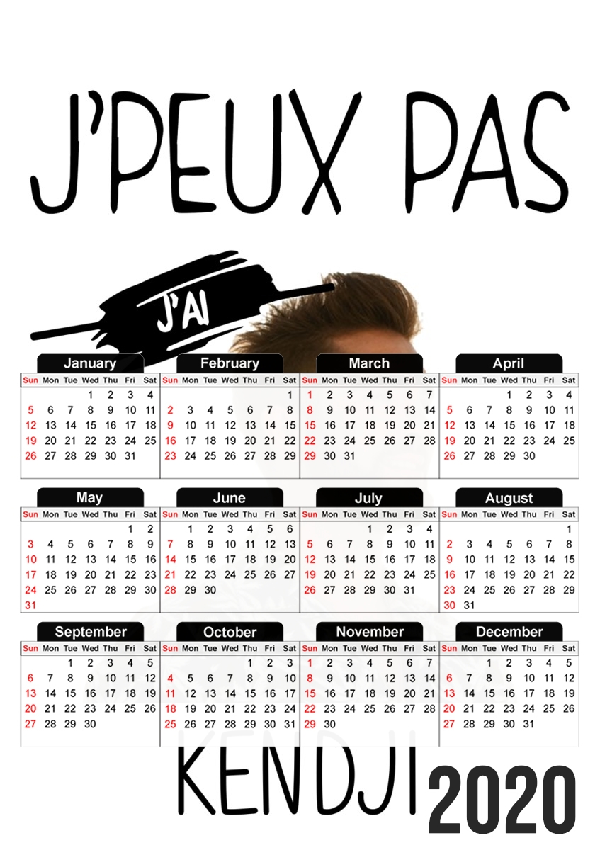  Je peux pas jai Kendji Girac para A3 Photo Calendar 30x43cm