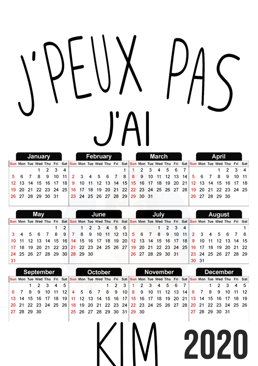  Je peux pas jai Kim Kardashian para A3 Photo Calendar 30x43cm