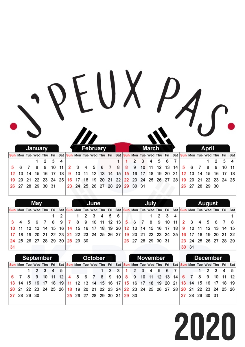  Je peux pas jai Kpop para A3 Photo Calendar 30x43cm