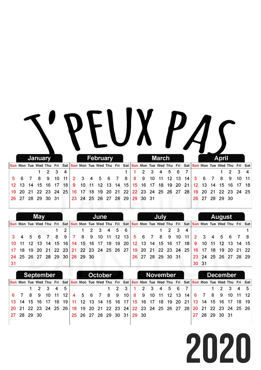  Je peux pas jai la tete dans le cul para A3 Photo Calendar 30x43cm