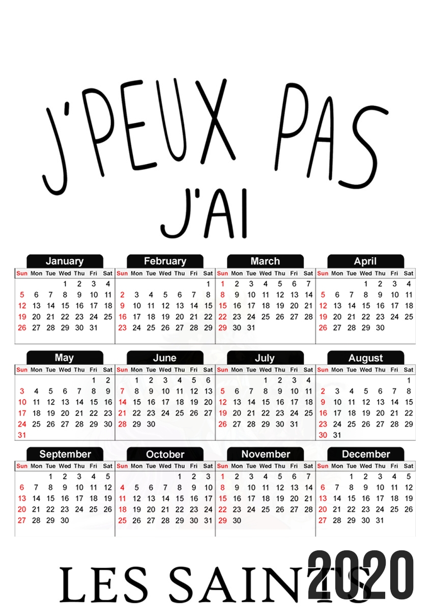  Je peux pas jai les saints para A3 Photo Calendar 30x43cm