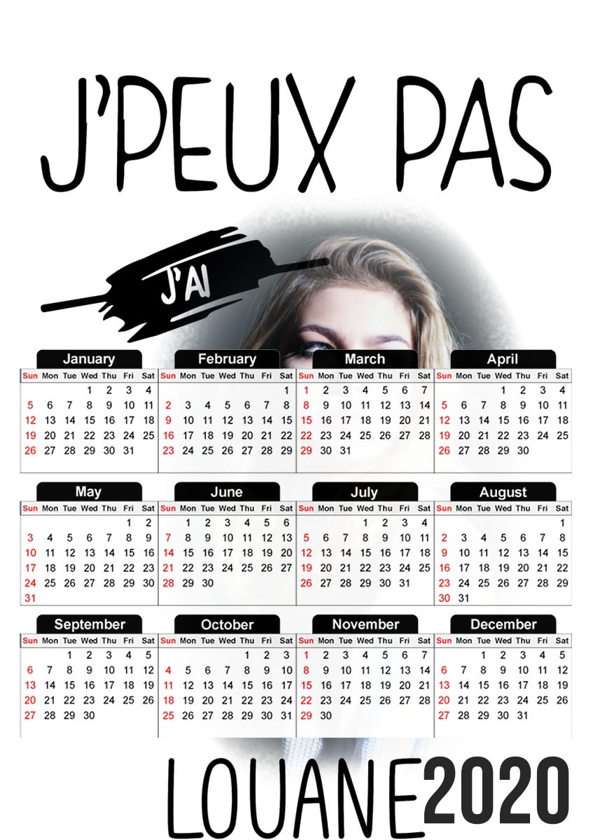  Je peux pas jai Louane para A3 Photo Calendar 30x43cm