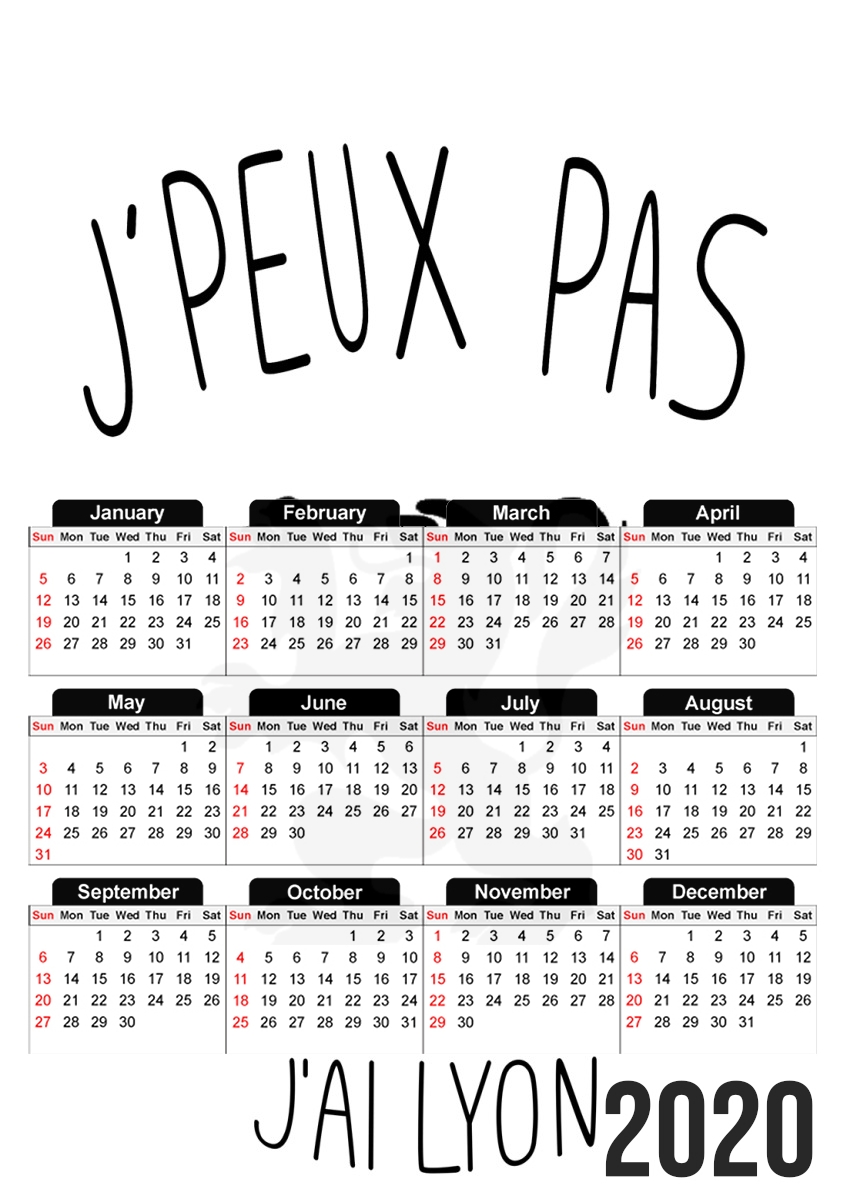  Je peux pas jai Lyon para A3 Photo Calendar 30x43cm