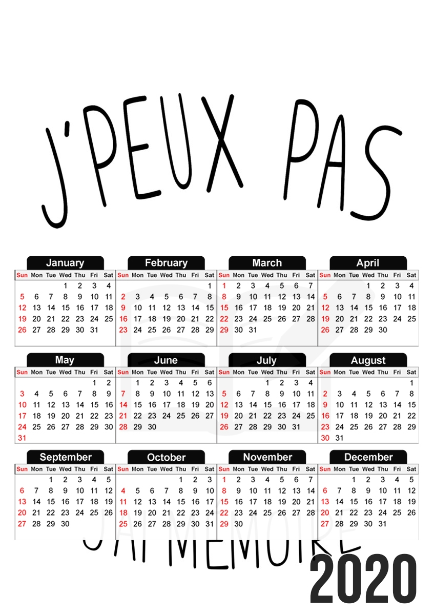  Je peux pas jai memoire para A3 Photo Calendar 30x43cm