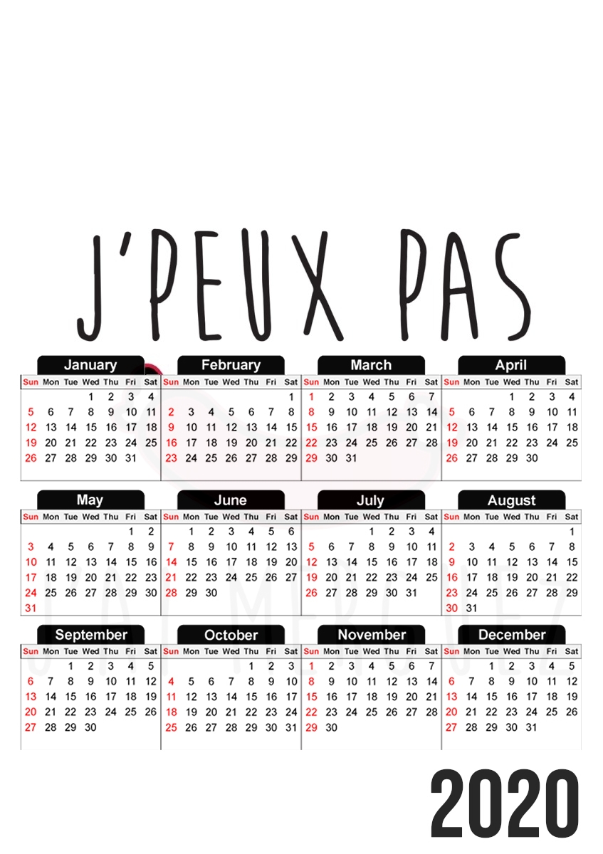  Je peux pas jai merguez para A3 Photo Calendar 30x43cm