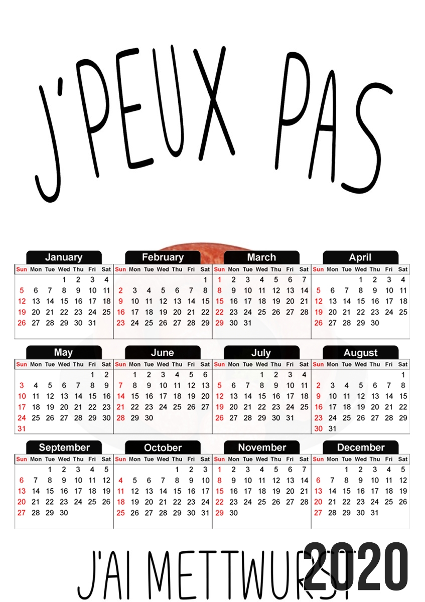  Je peux pas jai mettwurst para A3 Photo Calendar 30x43cm