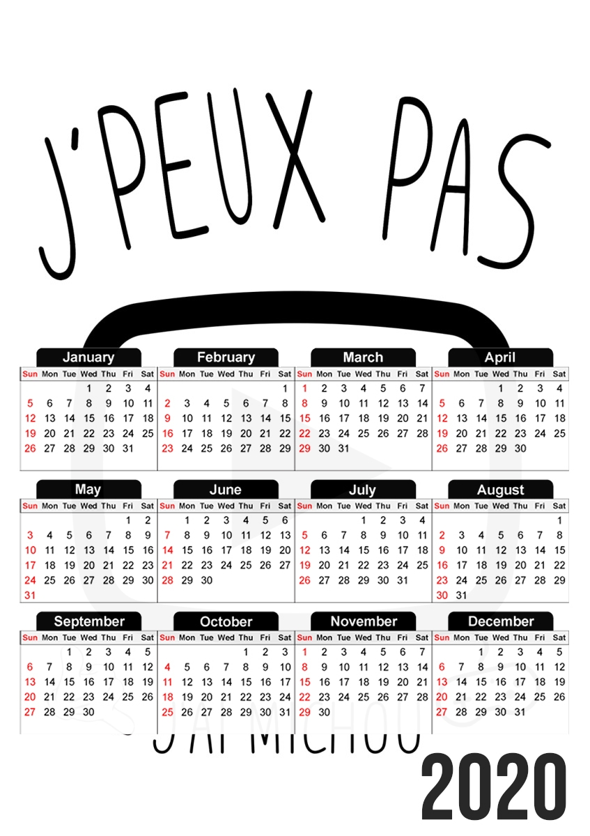  Je peux pas jai Michou para A3 Photo Calendar 30x43cm