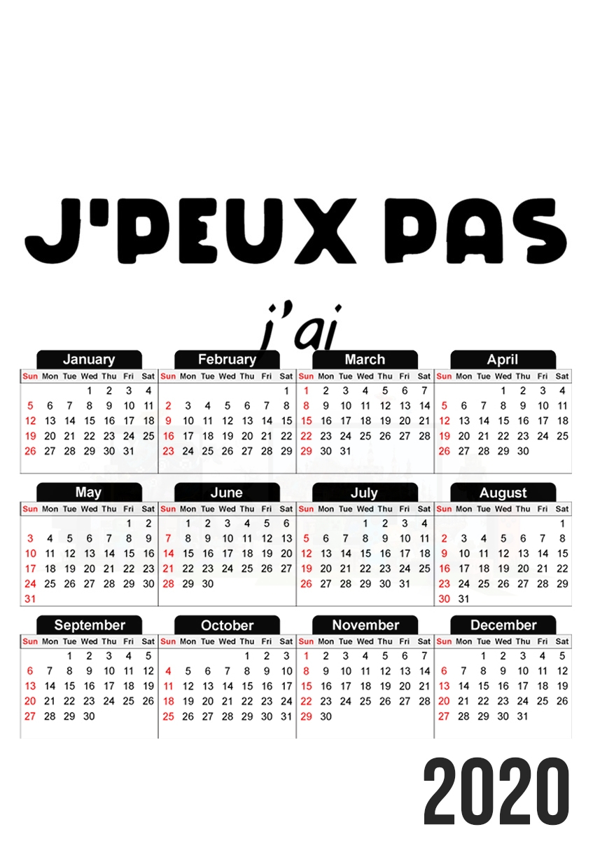  Je peux pas jai minecraft para A3 Photo Calendar 30x43cm