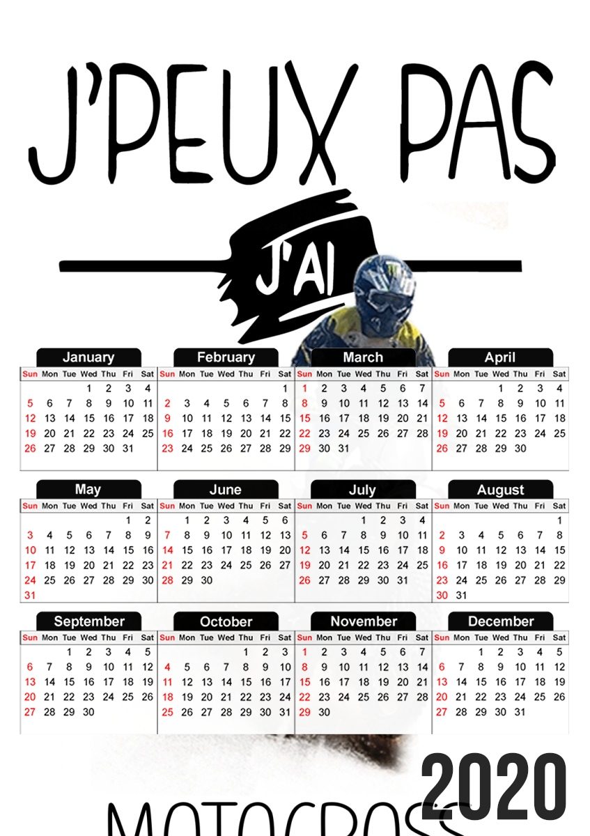  Je peux pas jai motocross para A3 Photo Calendar 30x43cm