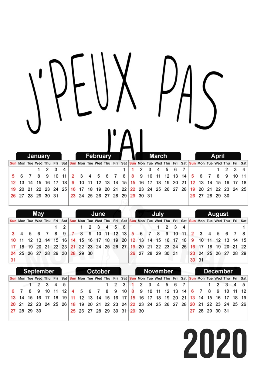  Je peux pas jai Muay Thai para A3 Photo Calendar 30x43cm