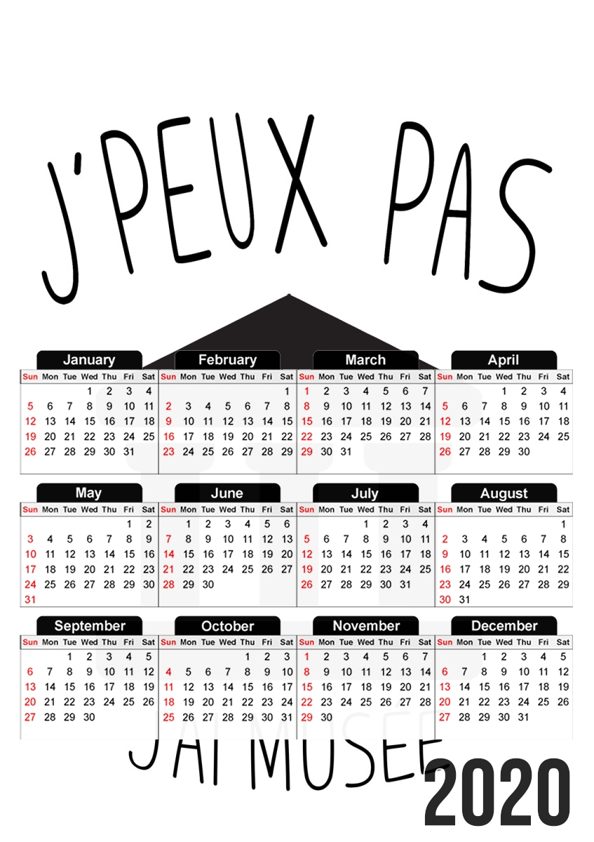  Je peux pas jai musee para A3 Photo Calendar 30x43cm