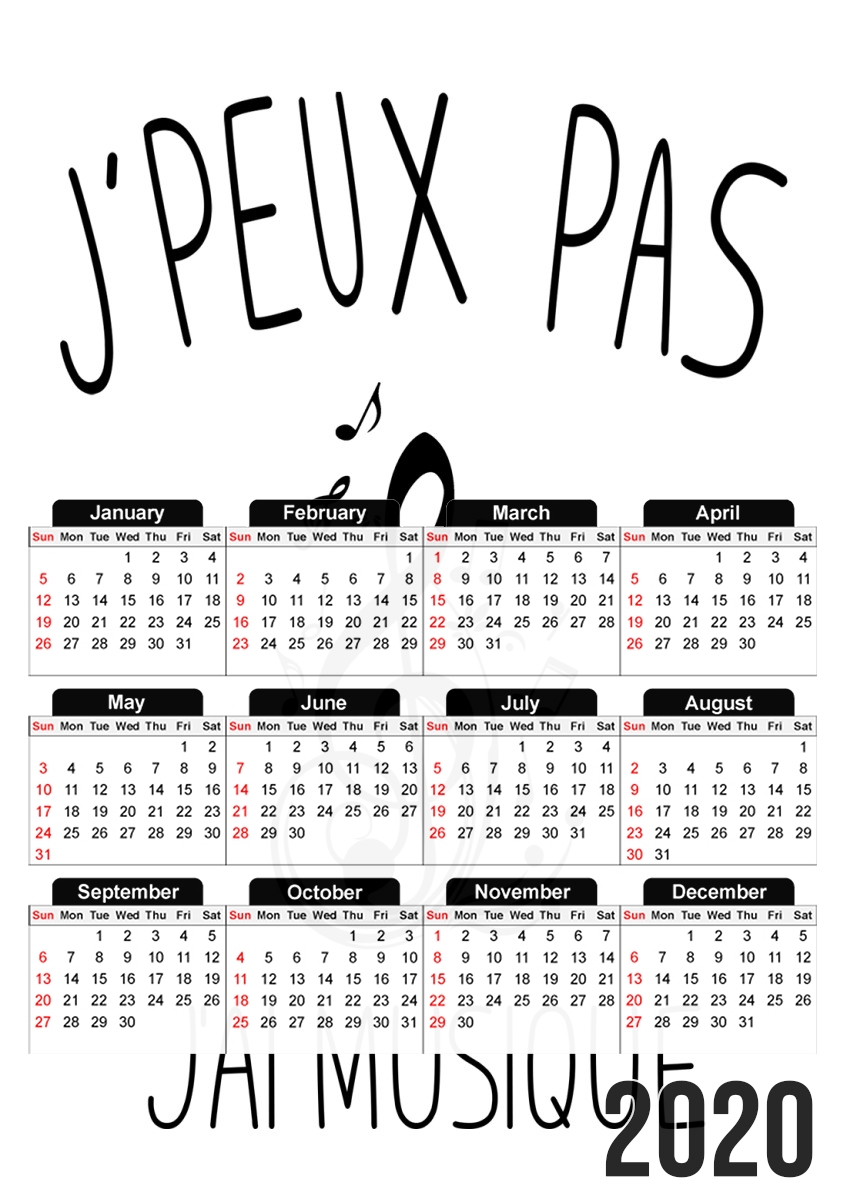  Je peux pas jai musique para A3 Photo Calendar 30x43cm